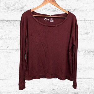 ZYIA Red Long Sleeve Relaxed T-Shirt